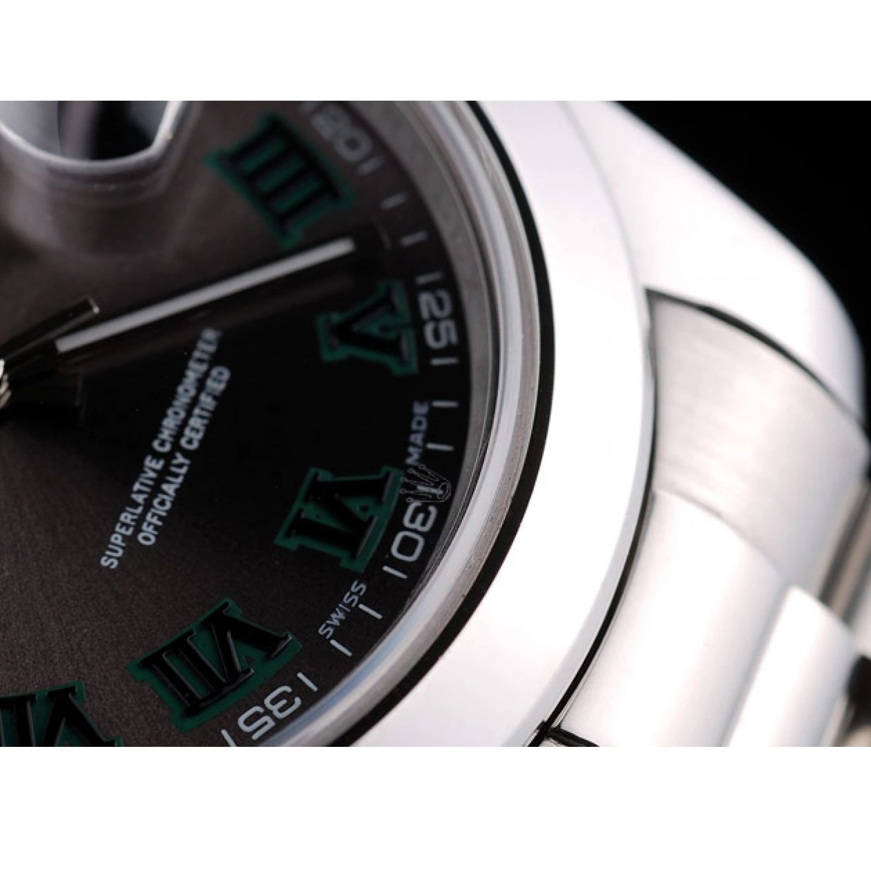 Aaa replica watch Grey Swiss Rolex Stainless Bezel DateJust Polished Dial Steel 42000 0617